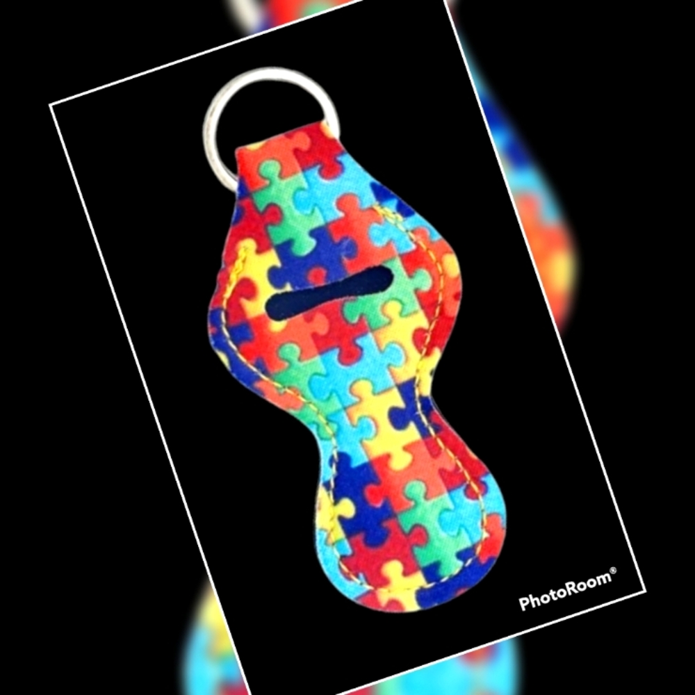 5/25$🆕Autism/Puzzle chapstick holder keychain